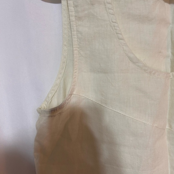 Click xl- Elegant Creamy yellow linen Sleeveless Tank Top- new or like new - Picture 2 of 8